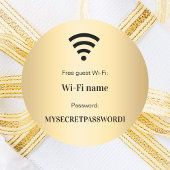 金ゴールドゲストのwifiネットワークパスワード ラウンドシール