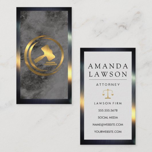 金ゴールドゲベルロゴ |法律 |ジャスティス 予約カード (正面/裏面)