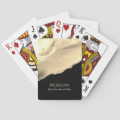 金ゴールドゲート&グリッター、名前&文字ライン、ブラック トランプ (裏面)