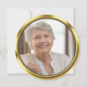 金ゴールドコインゴールデンイヤーズ写真65th誕生日パーティー 招待状 (裏面)