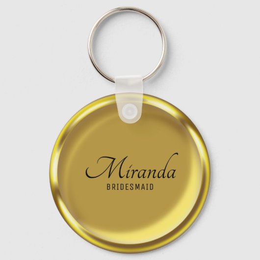 金ゴールドコインラグジュアリエレガントーブライデスメイド結婚式の引き出物 キーホルダー (正面)