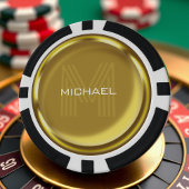 金ゴールドコイン名モノグラムイニシャル ポーカーチップ