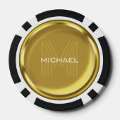 金ゴールドコイン名モノグラムイニシャル ポーカーチップ (裏面)