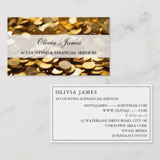 金ゴールドコイン金融投資と会計 名刺 (正面/裏面)