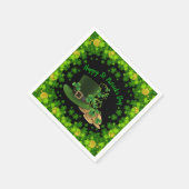 金ゴールドコイン&シャムロック聖パトリックの日 スタンダードカクテルナプキン (角)