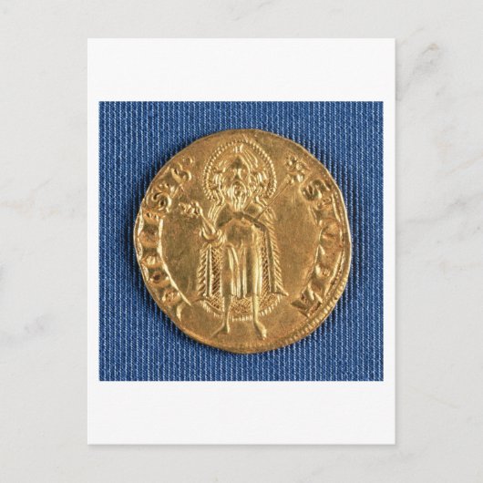 金ゴールドコイン、洗礼者の聖ヨハネと16世紀 ポストカード (正面)