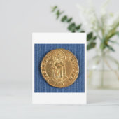 金ゴールドコイン、洗礼者の聖ヨハネと16世紀 ポストカード (スタンド正面)
