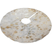 金ゴールドコウィドプリントメタリックウェスタンのクリスマス ブラッシュドポリエステルツリースカート (アングル)