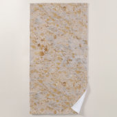 金ゴールドコウィドプリントメタリックミニマルウェスタン ビーチタオル (正面)