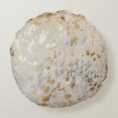 金ゴールドコウィドプリントメタリックミニマルウェスタン ラウンドクッション (裏面)