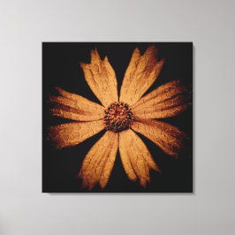 金ゴールドコスモスフラワーオンブラック キャンバスプリント