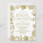 金ゴールドコラルスフレームビーチブライダル昼食会 招待状 (正面)
