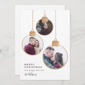 金ゴールドコラージュのクリスマスファミリーカード シーズンカード (正面/裏面)