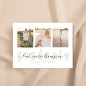 金ゴールドコラージュ卒業パーティー招待状 インビテーションポストカード