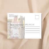 金ゴールドコラージュ卒業パーティー招待状 インビテーションポストカード