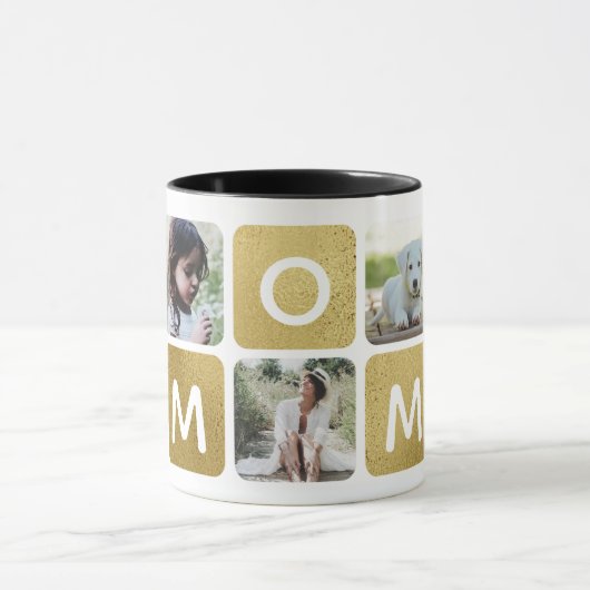 金ゴールドコラージュ母インスタグラム母の日 マグカップ (中央)