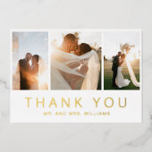 金ゴールドコラージュ結婚のサンキューカード 箔招待状 (正面)