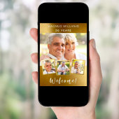 金ゴールドコラージュ誕生日パーティーへようこそ ポスター