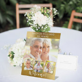 金ゴールドコラージュ誕生日パーティーへようこそ 台座サイン