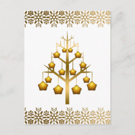 金ゴールドコンテンポラリークリスマス シーズンポストカード