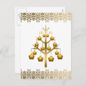 金ゴールドコンテンポラリークリスマス シーズンポストカード (正面/裏面)