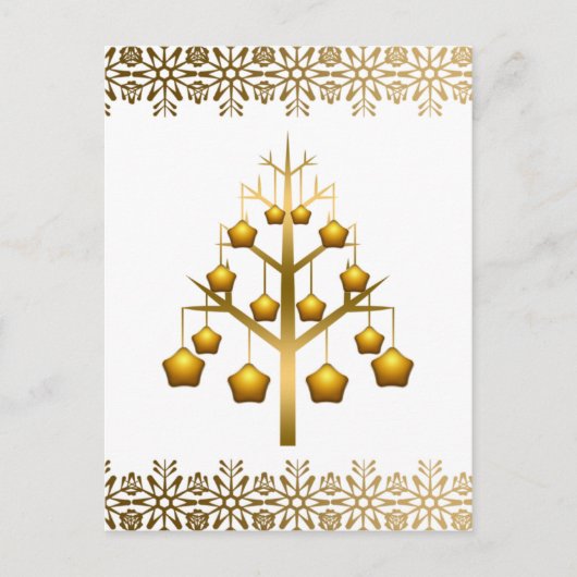 金ゴールドコンテンポラリークリスマス シーズンポストカード (正面)