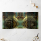 金ゴールドコンテンポラリースワールキンセアニェラ 三つ折り招待状 (内部)