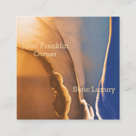 金ゴールドコンテンポラリー及びブルーアルコールインク スクエア名刺