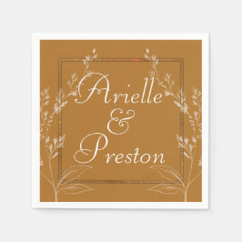 金ゴールドコンテンポラリー及び白紙ナプキン スタンダードカクテルナプキン