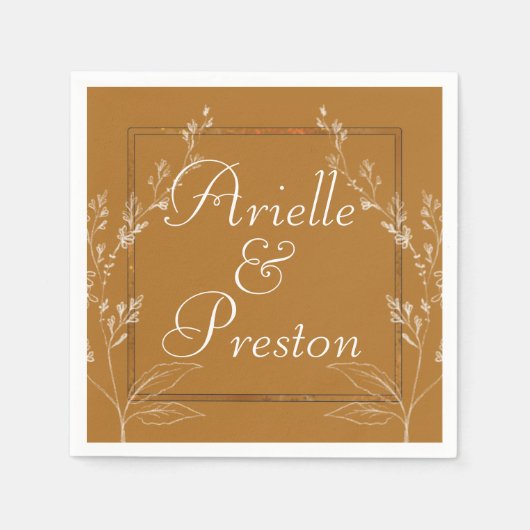 金ゴールドコンテンポラリー及び白紙ナプキン スタンダードカクテルナプキン (正面)