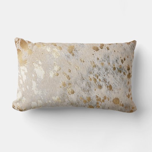 金ゴールドコーサイドプリント金属散布腰板クッション ランバークッション (正面)