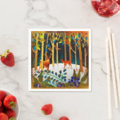 金ゴールドコージーウィンターディアーフォレストウォーター色 スタンダードカクテルナプキン (インサイチュ)