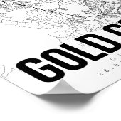 金ゴールドコーストオーストラリアのミニマリスト地図のポスター ポスター (角)