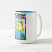 金ゴールドコーストオーストラリア旅行ポスター。 ツートーンマグカップ (正面右)