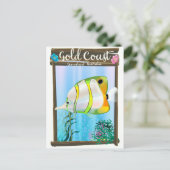 金ゴールドコーストオーストラリア旅行ポスター。 ポストカード (スタンド正面)