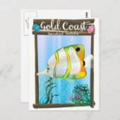 金ゴールドコーストオーストラリア旅行ポスター。 ポストカード (正面/裏面)