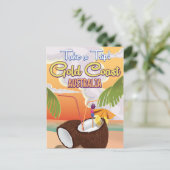 金ゴールドコースト、オーストラリア旅行ポスター ポストカード (スタンド正面)