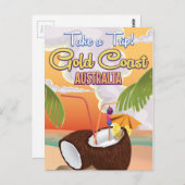金ゴールドコースト、オーストラリア旅行ポスター ポストカード (正面/裏面)