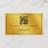 金ゴールドコーヒーカップQRコードあなたのロゴを追加 ロイヤリティカード (裏面)