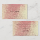 金ゴールドコーラルピーチグラデーションガラスVIPアポイントメント 予約カード (正面/裏面)