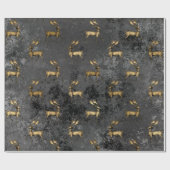 金ゴールドゴシックグランジクリスマストナカイ模様 ラッピングペーパー (フラット)