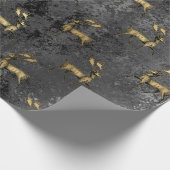 金ゴールドゴシックグランジクリスマストナカイ模様 ラッピングペーパー (角)