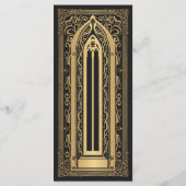 金ゴールドゴシック様式のヴァンパイア大聖堂結婚のメニュー メニュー (裏面)