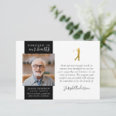 金ゴールドゴルファー写真悔やみや弔慰葬儀 サンキューカード (スタンド正面)