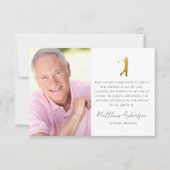 金ゴールドゴルファー写真悔やみや弔慰葬儀 サンキューカード (正面)