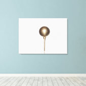 金ゴールドゴルフボール及びティー キャンバスプリント (インサイチュ (ウッドフロア))