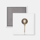 金ゴールドゴルフボール及びティー マグネット (正面/裏面)