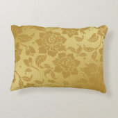 金ゴールドゴールデンハニカムフラワーエレガントフローラ アクセントクッション (裏面)