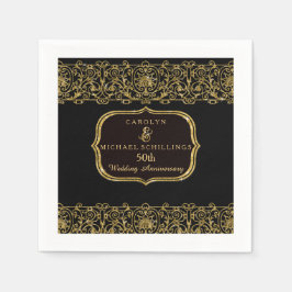 金ゴールドゴールデン結婚50周年記念パーティー店 スタンダードカクテルナプキン