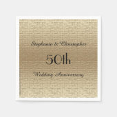 金ゴールドゴールデン50周年記念パーティーペーパーナプキン スタンダードカクテルナプキン (正面)